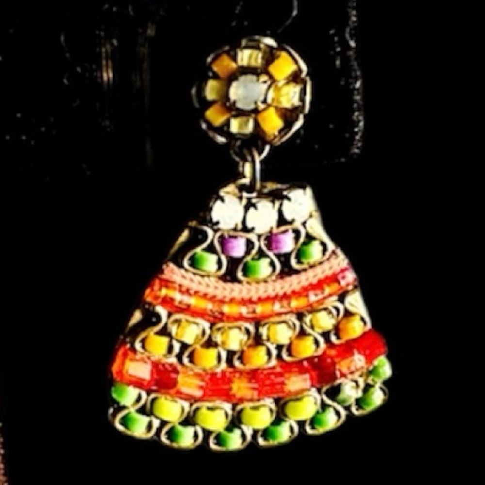 Ayala Bar vintage Vibrant Multicolor Dangle Earrings - Picture 4 of 4